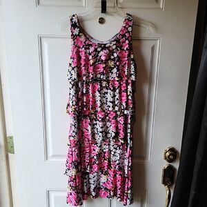Elementz Pink And Yellow Floral Sleveless Dress Size PM